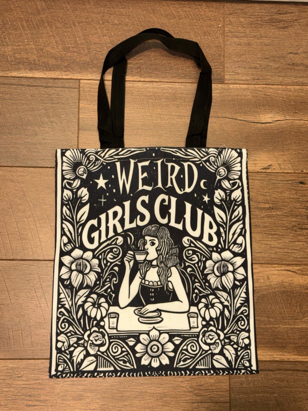 BNWT “Weird Girls Club” Gothic Cottagecore Witchy Bookish Tote Bag - Picture 6 of 6